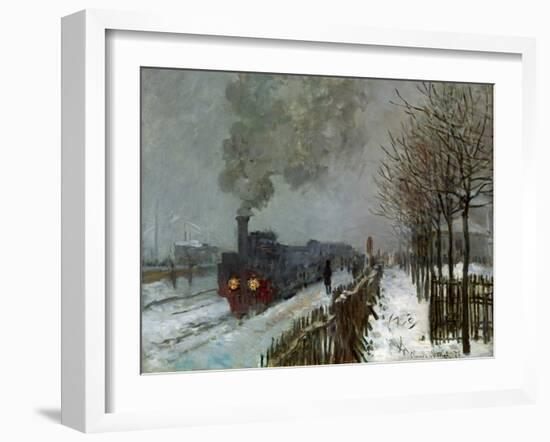 Train in the Snow-Claude Monet-Framed Giclee Print