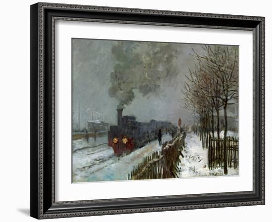 Train in the Snow-Claude Monet-Framed Giclee Print