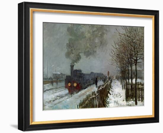 Train in the Snow-Claude Monet-Framed Giclee Print