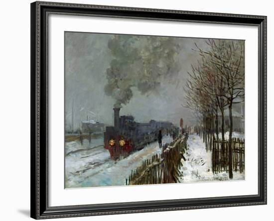 Train in the Snow-Claude Monet-Framed Giclee Print