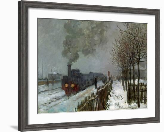 Train in the Snow-Claude Monet-Framed Giclee Print