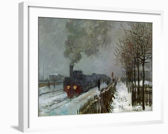 Train in the Snow-Claude Monet-Framed Giclee Print