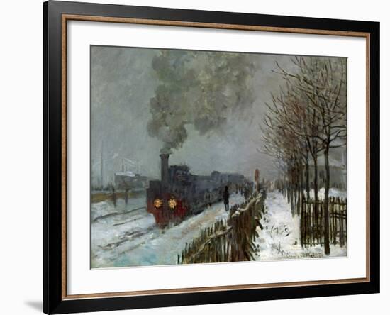 Train in the Snow-Claude Monet-Framed Giclee Print