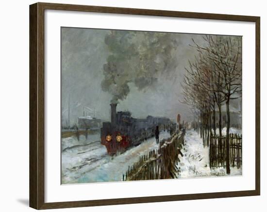 Train in the Snow-Claude Monet-Framed Giclee Print