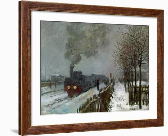 Train in the Snow-Claude Monet-Framed Giclee Print