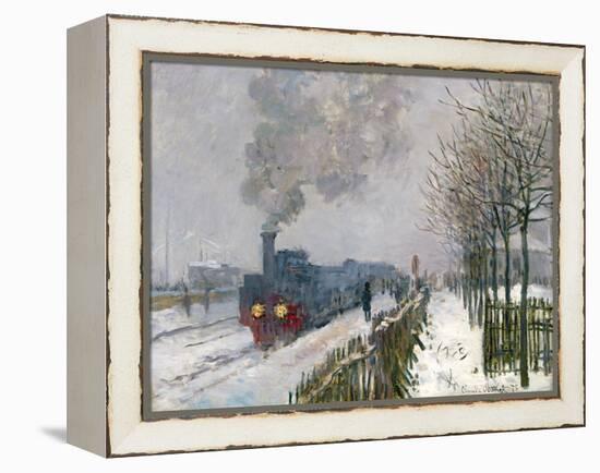 Train in the Snow-Claude Monet-Framed Premier Image Canvas