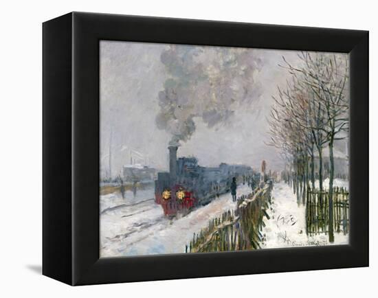 Train in the Snow-Claude Monet-Framed Premier Image Canvas