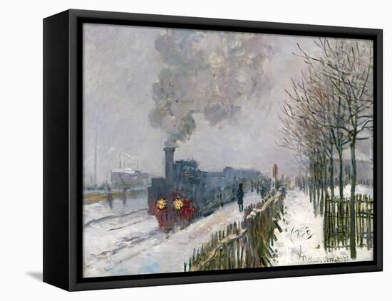 Train in the Snow-Claude Monet-Framed Premier Image Canvas