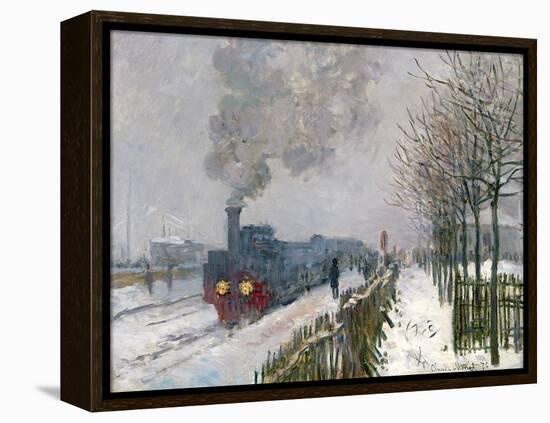 Train in the Snow-Claude Monet-Framed Premier Image Canvas