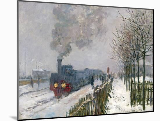 Train in the Snow-Claude Monet-Mounted Premium Giclee Print