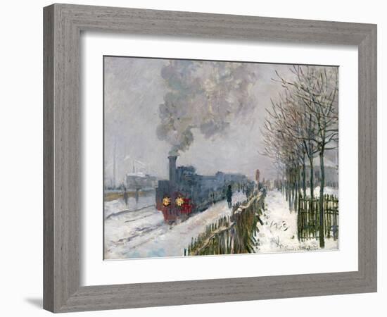 Train in the Snow-Claude Monet-Framed Giclee Print