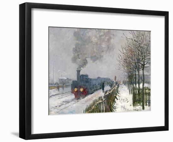 Train in the Snow-Claude Monet-Framed Giclee Print