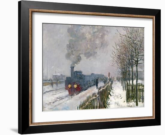 Train in the Snow-Claude Monet-Framed Giclee Print