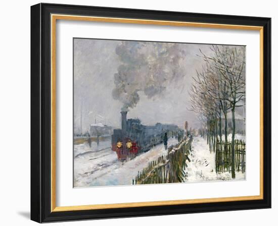 Train in the Snow-Claude Monet-Framed Giclee Print