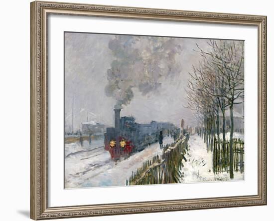 Train in the Snow-Claude Monet-Framed Giclee Print