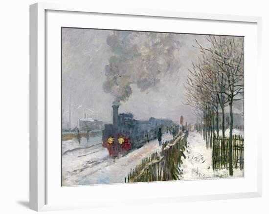 Train in the Snow-Claude Monet-Framed Giclee Print