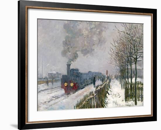 Train in the Snow-Claude Monet-Framed Giclee Print