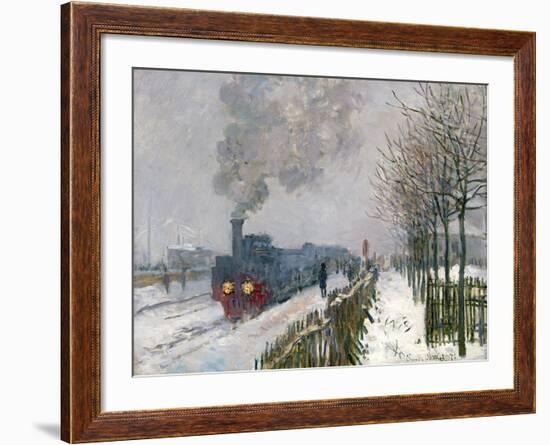 Train in the Snow-Claude Monet-Framed Giclee Print