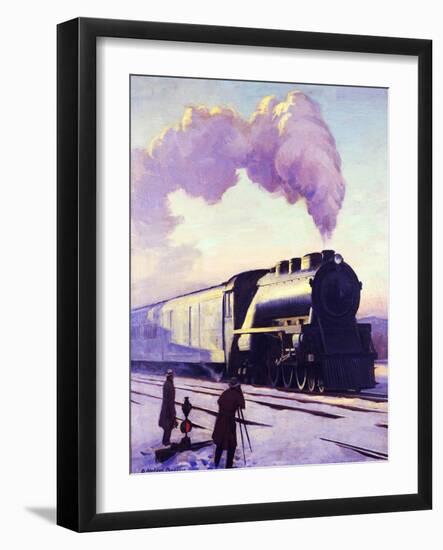 Train in Winter-A. Sheldon Pennoyer-Framed Giclee Print