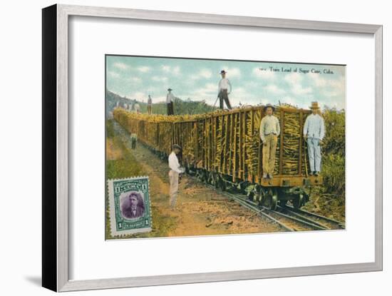 'Train Load of Sugar Cane, Cuba', 1911-Unknown-Framed Giclee Print