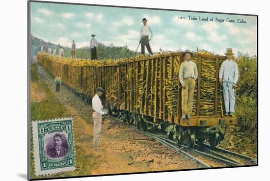 'Train Load of Sugar Cane, Cuba', 1911-Unknown-Mounted Giclee Print