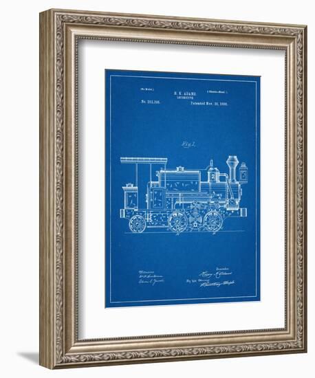 Train Locomotive Patent-null-Framed Art Print