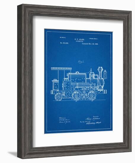 Train Locomotive Patent-null-Framed Art Print