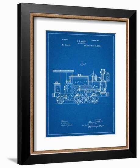 Train Locomotive Patent-null-Framed Art Print