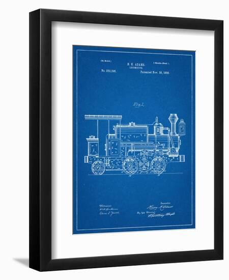 Train Locomotive Patent-null-Framed Art Print