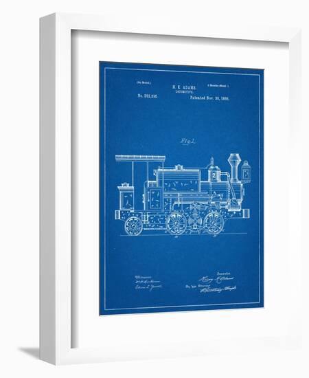 Train Locomotive Patent-null-Framed Art Print