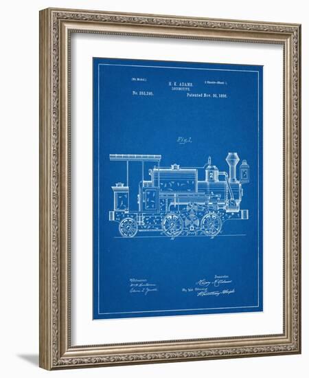 Train Locomotive Patent-null-Framed Art Print