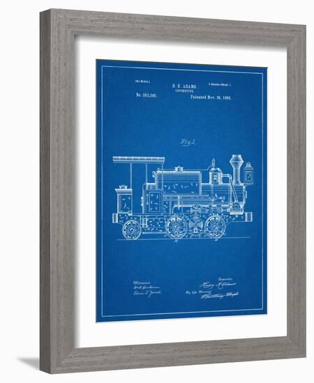 Train Locomotive Patent-null-Framed Art Print