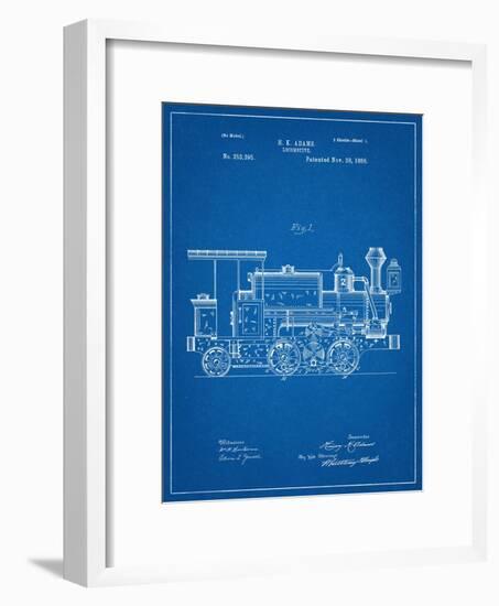 Train Locomotive Patent-null-Framed Art Print