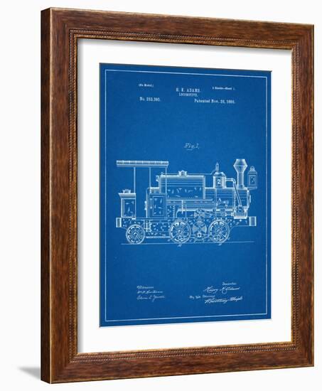 Train Locomotive Patent-null-Framed Art Print