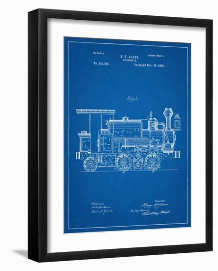 Train Locomotive Patent-null-Framed Art Print