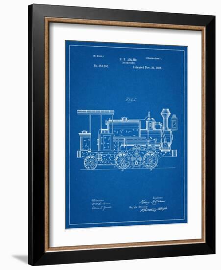 Train Locomotive Patent-null-Framed Art Print