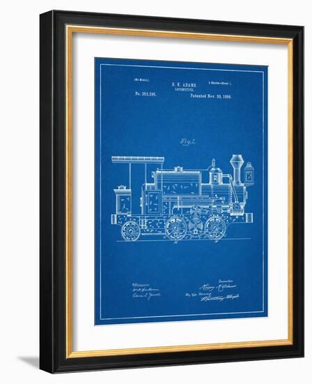 Train Locomotive Patent-null-Framed Art Print