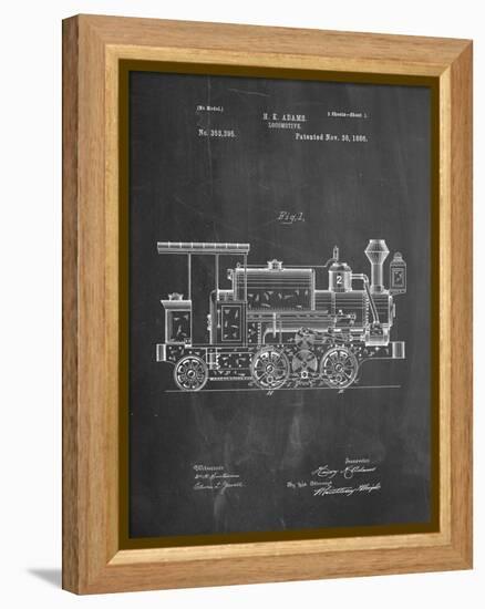 Train Locomotive Patent-null-Framed Stretched Canvas