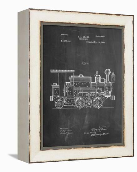 Train Locomotive Patent-null-Framed Stretched Canvas