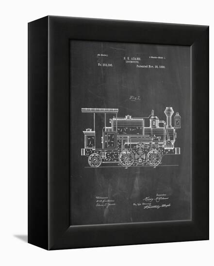 Train Locomotive Patent-null-Framed Stretched Canvas