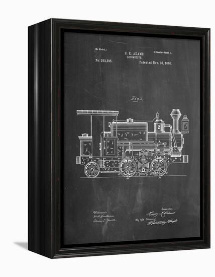 Train Locomotive Patent-null-Framed Stretched Canvas