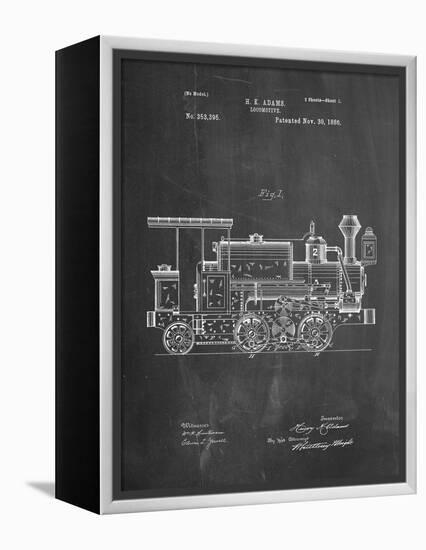 Train Locomotive Patent-null-Framed Stretched Canvas