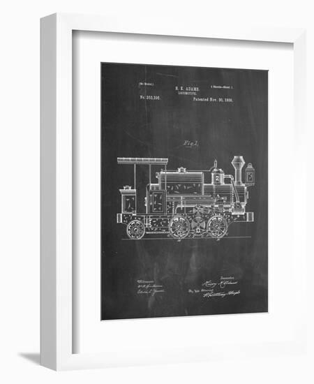 Train Locomotive Patent-null-Framed Art Print