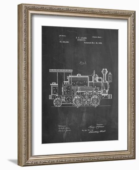 Train Locomotive Patent-null-Framed Art Print