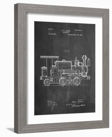 Train Locomotive Patent-null-Framed Art Print