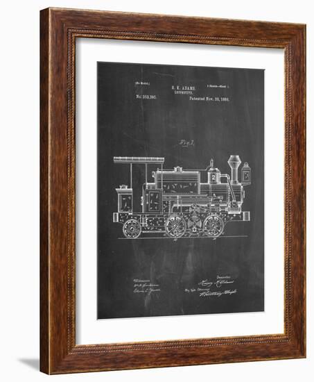 Train Locomotive Patent-null-Framed Art Print