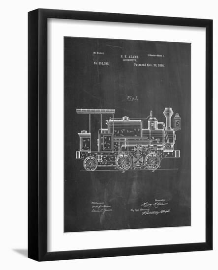 Train Locomotive Patent-null-Framed Art Print