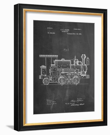 Train Locomotive Patent-null-Framed Art Print