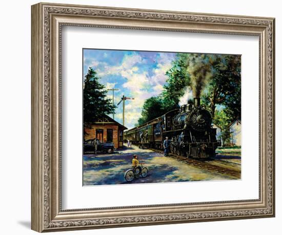 Train Morning Call-unknown Xaras-Framed Art Print