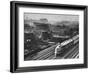 Train Moving Past Trackside Tenement Slums of Chicago-Gordon Coster-Framed Photographic Print